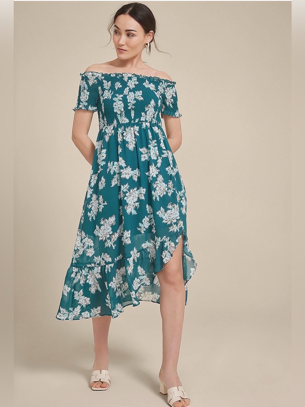 maurices  Off The Shoulder Smocked Midi Dress